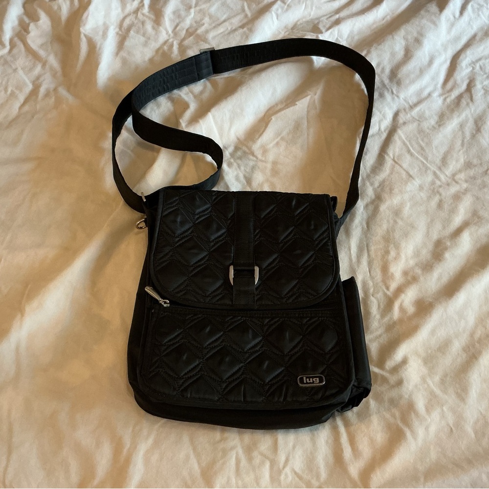 Lug Quilted Black Crossbody Bag